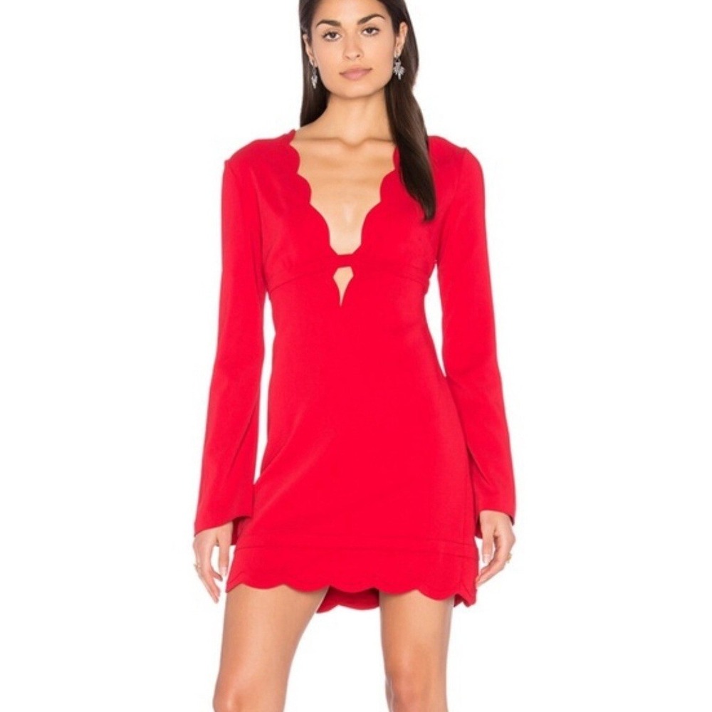 $500 NWT ALC | Eve Red Scalloped‎ Dress Size: 10